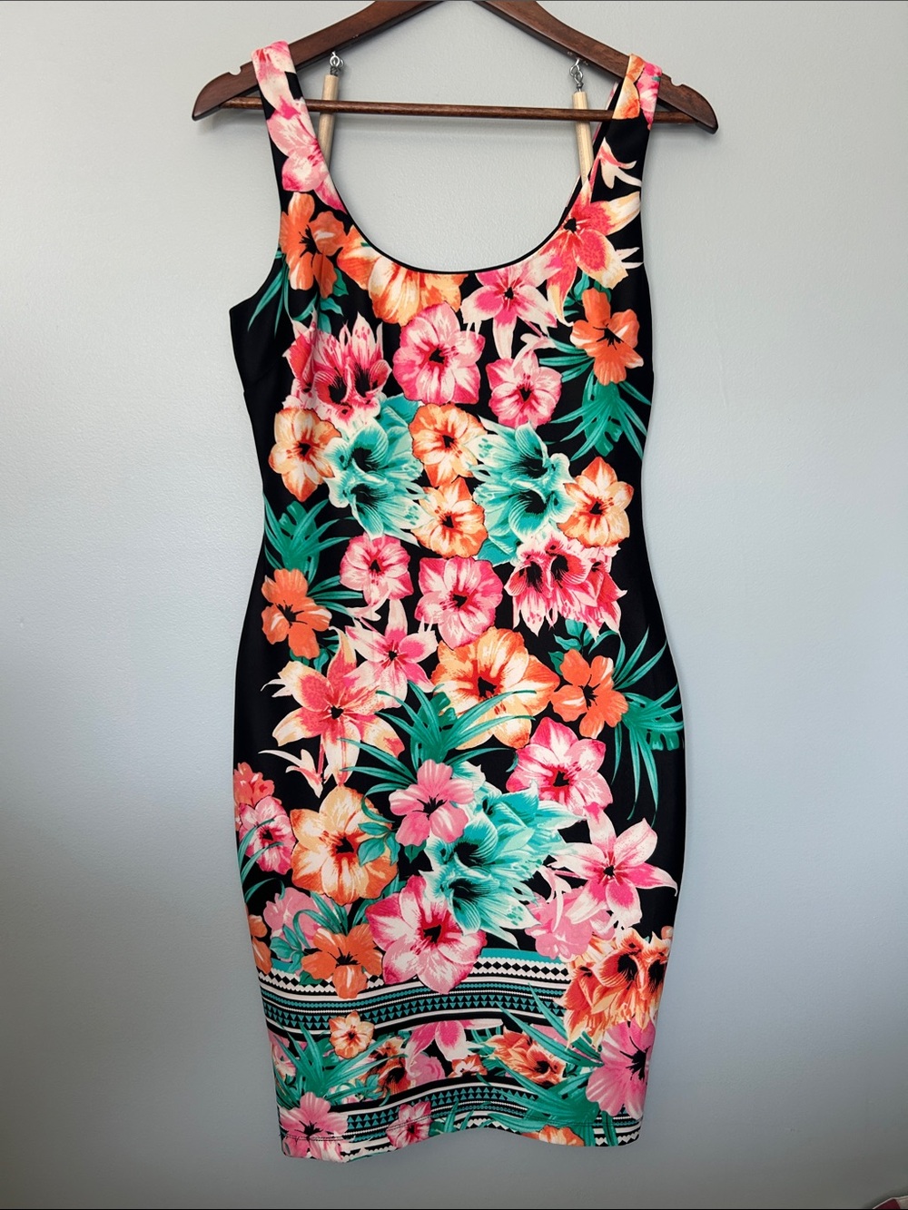 Bisou Bisou Michele Bohbot Tropical Floral Bodycon Dress | Size 6